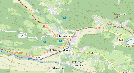 Destinazione dell'escursione sulla carta