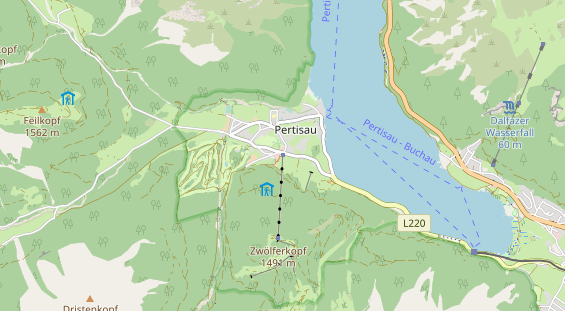 Excursiebestemming op kaart