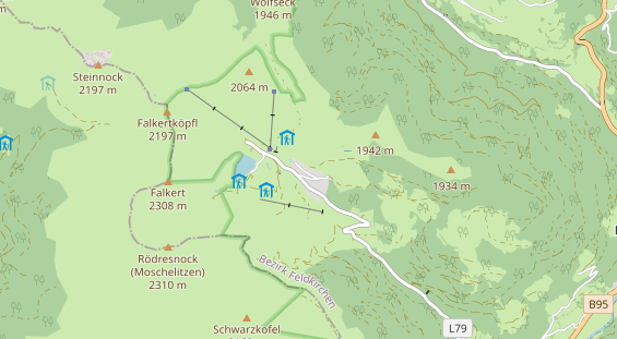 Excursiebestemming op kaart