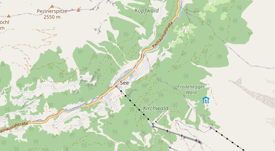 Destination d'excursion sur la carte