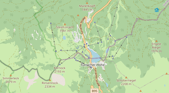 Destinazione dell'escursione sulla carta