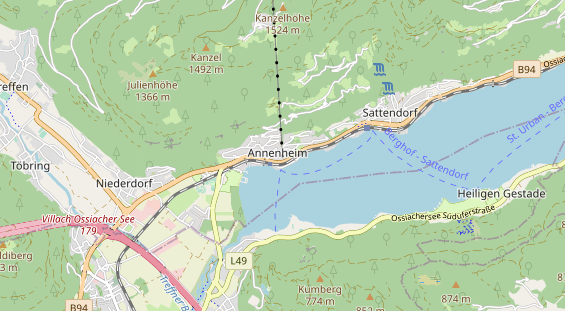 Excursiebestemming op kaart