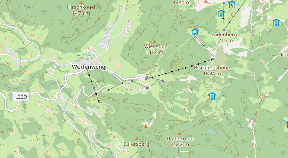 Destination d'excursion sur la carte