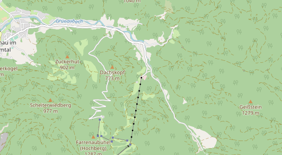 Destination d'excursion sur la carte