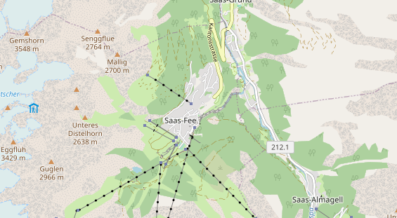 Destinazione dell'escursione sulla carta