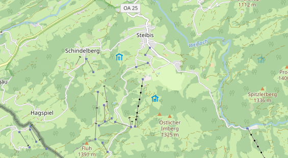 Destination d'excursion sur la carte