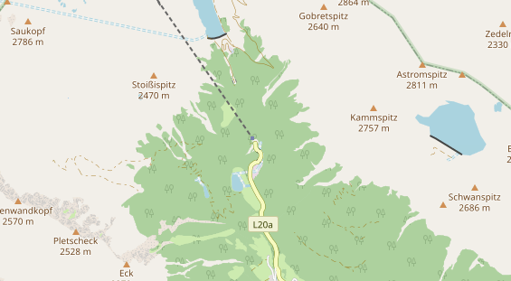 Destinazione dell'escursione sulla carta