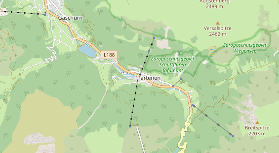 Destination d'excursion sur la carte