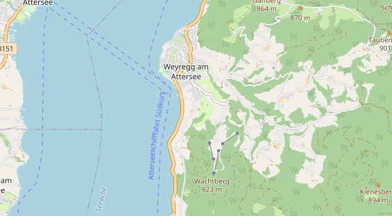 Destinazione dell'escursione sulla carta