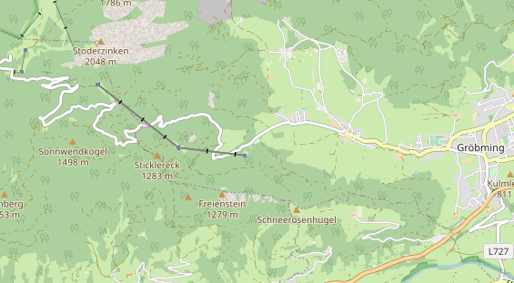 Destination d'excursion sur la carte