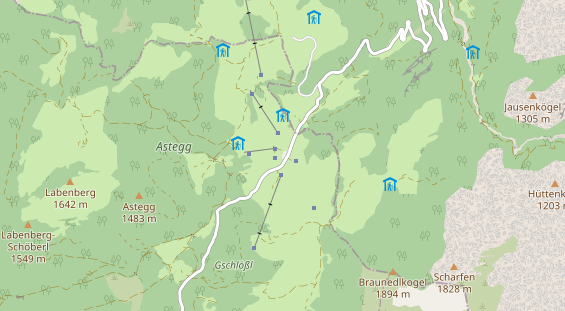 Destination d'excursion sur la carte