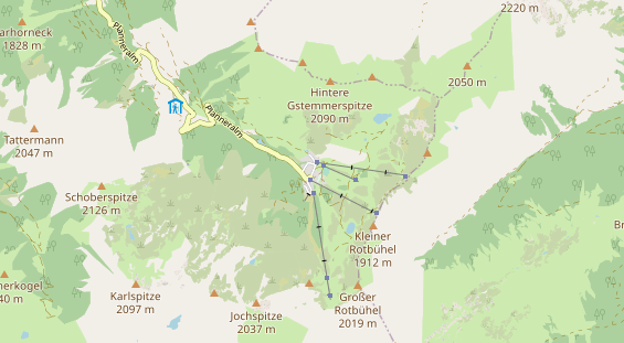 Excursiebestemming op kaart