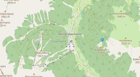 Excursiebestemming op kaart