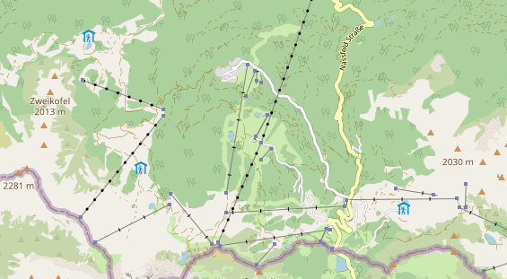 Destinazione dell'escursione sulla carta