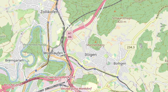 Destinazione dell'escursione sulla carta