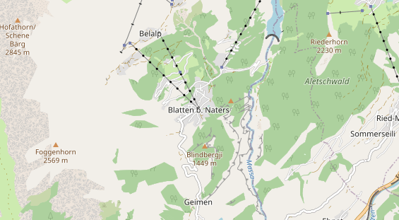 Destinazione dell'escursione sulla carta