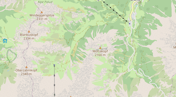 Destinazione dell'escursione sulla carta