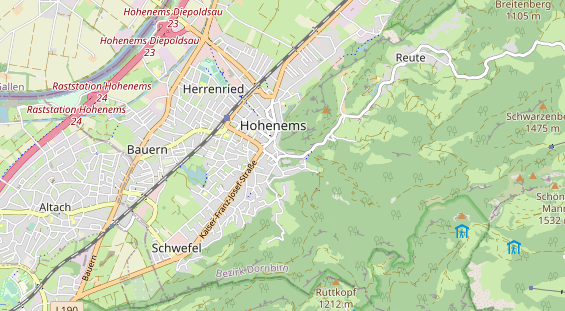 Destinazione dell'escursione sulla carta