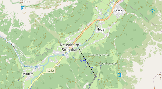 Destination d'excursion sur la carte