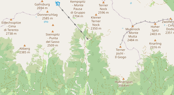 Destination d'excursion sur la carte