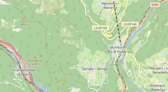 Excursiebestemming op kaart