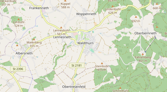 Excursiebestemming op kaart