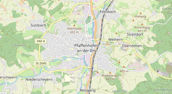 Excursiebestemming op kaart