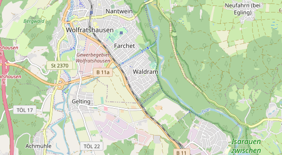 Excursiebestemming op kaart