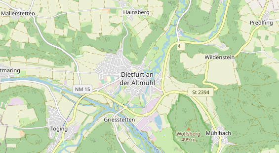 Destinazione dell'escursione sulla carta