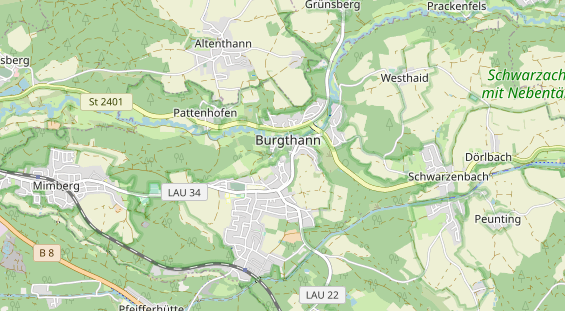 Excursiebestemming op kaart