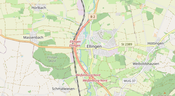 Excursiebestemming op kaart