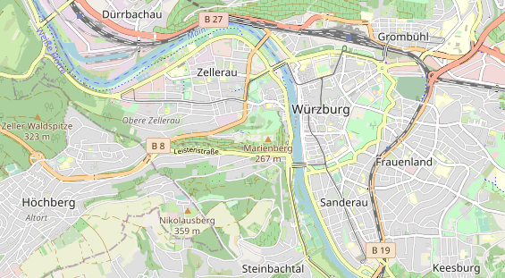 Excursiebestemming op kaart