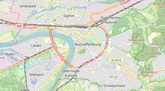 Excursiebestemming op kaart