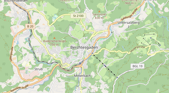 Destination d'excursion sur la carte