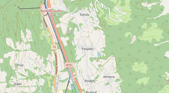 Destinazione dell'escursione sulla carta