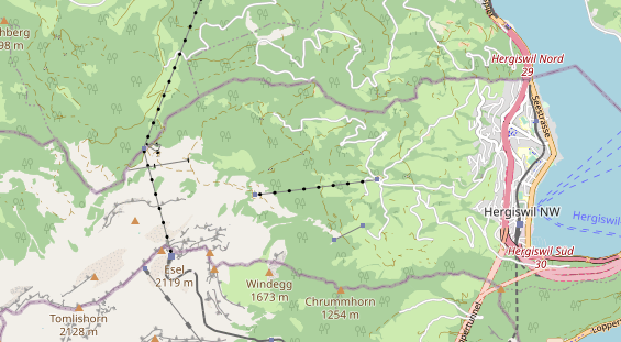 Destination d'excursion sur la carte