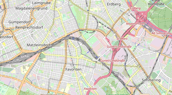 Excursiebestemming op kaart