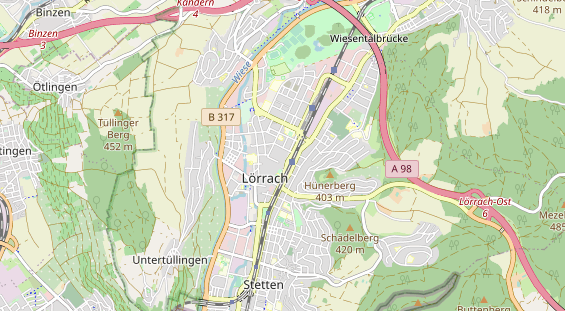 Excursiebestemming op kaart