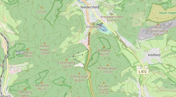 Destinazione dell'escursione sulla carta