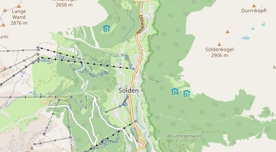 Excursiebestemming op kaart