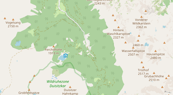 Excursiebestemming op kaart