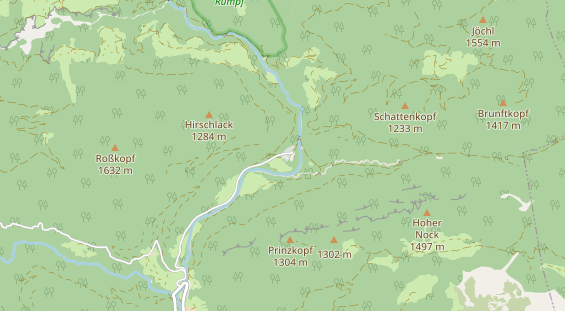 Destinazione dell'escursione sulla carta