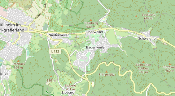 Excursiebestemming op kaart