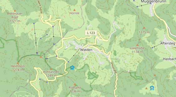 Excursiebestemming op kaart