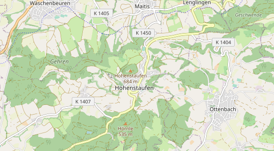 Destinazione dell'escursione sulla carta