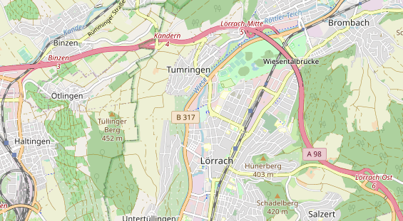 Excursiebestemming op kaart