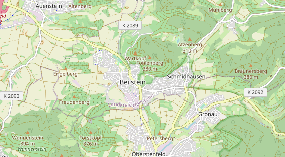 Excursiebestemming op kaart