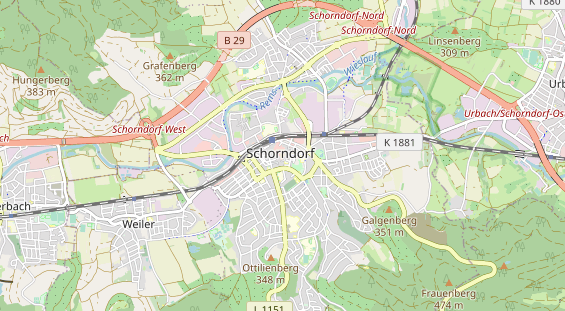 Excursiebestemming op kaart