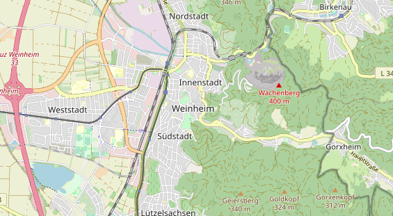 Excursiebestemming op kaart