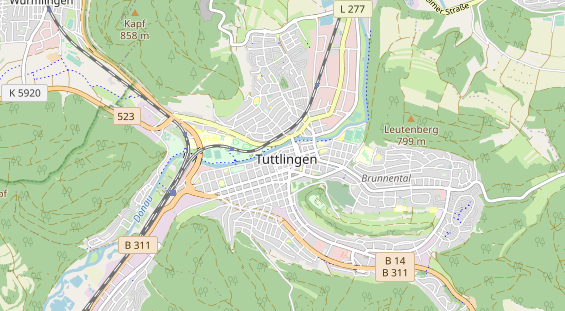 Excursiebestemming op kaart